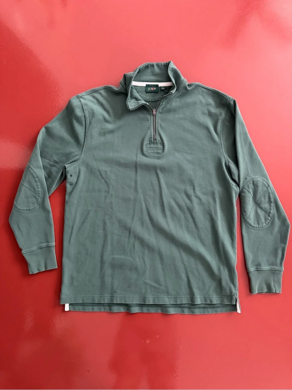 J. Crew Men's Quarter-Zip Pullover Sweatshirt - Green
